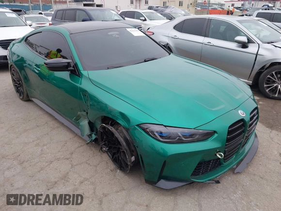 2023 BMW M4 Competition xDrive z VIN WBS43AZ05PCL26010, wystawiony jako IAAI lot #42153303 z przebiegiem 19 839 mil mil oraz . Historia ofert i sprzedaży dostępna na DreamBid. Obrazek 1.