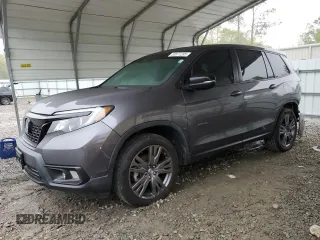 2021 Honda Passport EX-L with VIN 5FNYF7H54MB000620, listed as a Copart auction lot 50877295 with 46,109 mi miles and Salvage Title. Bid and sale history available at carsss.com. Image 1.