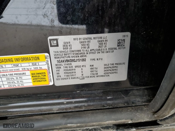 2016 Buick Enclave Leather with VIN 5GAKVBKD8GJ151082, listed as a Copart auction lot 47620225 with 115,674 mi miles and Salvage Title. Bid and sale history available at carsss.com. Image 13.