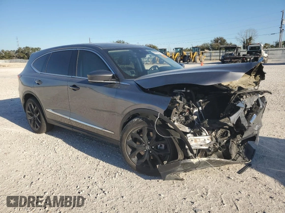 2022 Acura MDX w/Technology Package with VIN 5J8YD9H46NL012437, listed as a Copart auction lot 80527364 with 34,716 mi miles and Salvage Title. Bid and sale history available at carsss.com. Image 4.