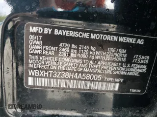 2017 BMW X1 xDrive28i with VIN WBXHT3Z38H4A58005, listed as a Copart auction lot 55837805 with 50,318 mi miles and Salvage title. Bid and sale history available at DreamBid. Image 13.