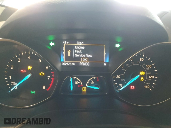 2017 Ford Escape SE with VIN 1FMCU0GD9HUC23387, listed as a Copart auction lot 50420525 with 92,775 mi miles and Clean Title. Bid and sale history available at carsss.com. Image 9.