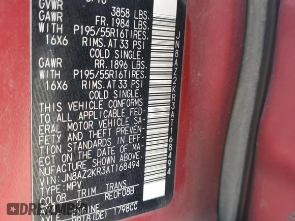 2010 Nissan Cube S z VIN JN8AZ2KR3AT168494, wystawiony jako Copart lot #49542155 z przebiegiem 96 675 mil mil oraz Szkoda całkowita • Salvage title. Historia ofert i sprzedaży dostępna na DreamBid. Obrazek 13.