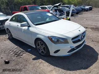 2018 Mercedes-Benz CLA with VIN WDDSJ4GB1JN556462, listed as a IAAI auction lot 41821553 with 112,413 mi miles. Bid and sale history available at carsss.com. Image 1.