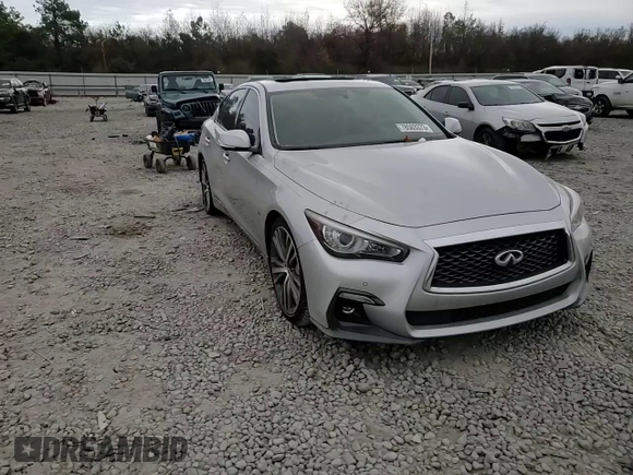 2021 Infiniti Q50 Red Sport 400 with VIN JN1FV7DP4MM850498, listed as a Copart auction lot 78503373 with 74,792 mi miles and Salvage Title. Bid and sale history available at DreamBid. Image 11.