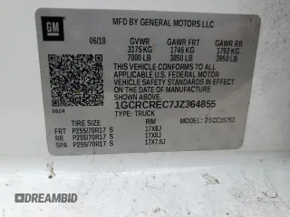 2018 Chevrolet Silverado 1500 LT with VIN 1GCRCREC7JZ364855, listed as a Copart auction lot 88789075 with 166,751 mi miles and Clean Title. Bid and sale history available at DreamBid. Image 12.