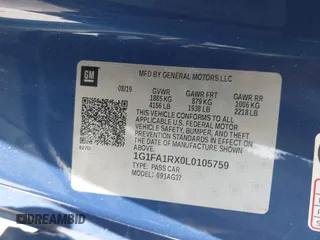 2020 Chevrolet Camaro 1LS z VIN 1G1FA1RX0L0105759, wystawiony jako IAAI lot #39965924 z przebiegiem 19 182 mil mil oraz . Historia ofert i sprzedaży dostępna na DreamBid. Obrazek 9.