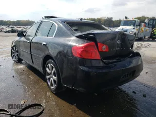 2006 Infiniti G35 with VIN JNKCV51FX6M606551, listed as a Copart auction lot 56003424 with Not Provided miles and Salvage Title. Bid and sale history available at carsss.com. Image 3.