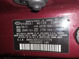 2012 Hyundai Genesis 3.8L z VIN KMHGC4DD2CU177779, wystawiony jako IAAI lot #41982471 z przebiegiem 154 141 mil mil oraz . Historia ofert i sprzedaży dostępna na DreamBid. Obrazek 9.