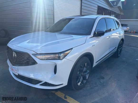 2023 Acura MDX w/A-Spec Package with VIN 5J8YE1H0XPL037551, listed as a Copart auction lot 49522385 with 17,497 mi miles and Clean Title. Bid and sale history available at carsss.com. Image 2.