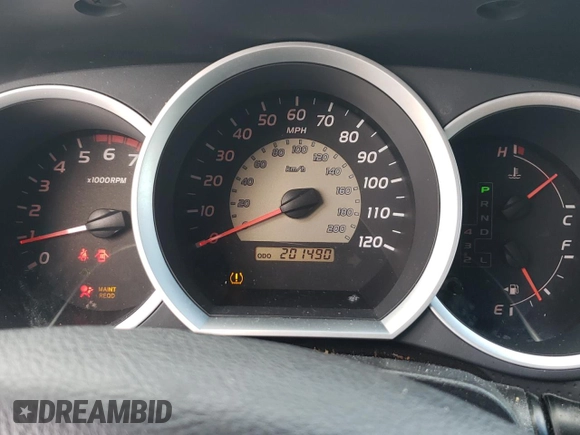 2010 Toyota Tacoma PreRunner with VIN 3TMJU4GNXAM094419, listed as a Copart auction lot 57757185 with 201,490 mi miles and Salvage title. Bid and sale history available at DreamBid. Image 9.