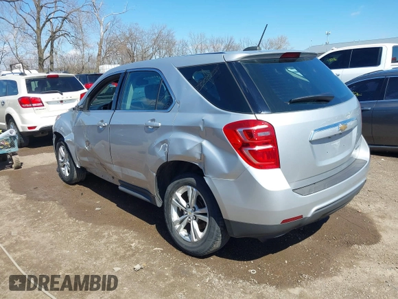 2016 Chevrolet Equinox LS with VIN 2GNALBEK3G1129311, listed as a IAAI auction lot 41847885 with 174,385 mi miles and . Bid and sale history available at carsss.com. Image 3.