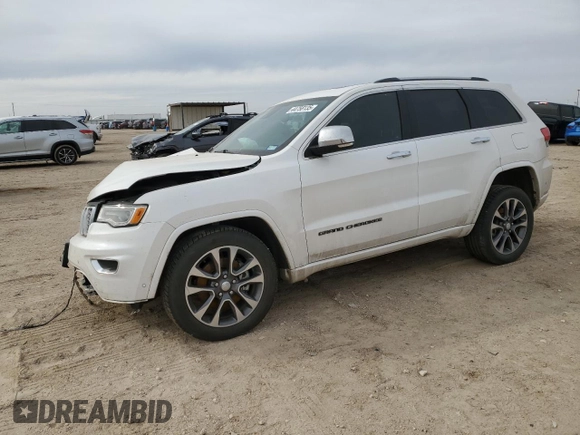 2017 Jeep Grand Cherokee Overland with VIN 1C4RJFCT6HC626918, listed as a Copart auction lot 44758135 with 85,112 mi miles and Salvage Title. Bid and sale history available at carsss.com. Image 1.