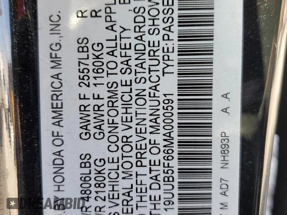 2021 Acura TLX w/Advance Package with VIN 19UUB5F66MA000591, listed as a Copart auction lot 79624574 with 18,339 mi miles and Salvage Title. Bid and sale history available at carsss.com. Image 13.