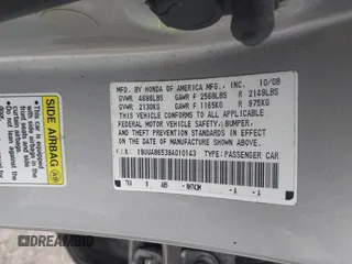 2009 Acura TL Tech with VIN 19UUA86539A010143, listed as a IAAI auction lot 41775065 with 164,225 mi miles. Bid and sale history available at carsss.com. Image 9.