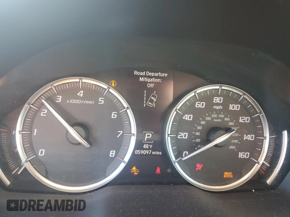2019 Acura MDX Technology with VIN 5J8YD4H54KL033987, listed as a Copart auction lot 44529105 with 59,097 mi miles and Salvage title. Bid and sale history available at DreamBid. Image 9.