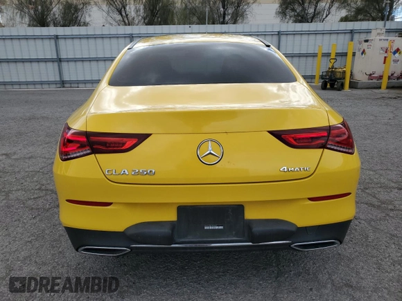 2020 Mercedes-Benz CLA 250 with VIN WDD5J4HB8LN038332, listed as a Copart auction lot 47602305 with 81,947 mi miles and Salvage title. Bid and sale history available at DreamBid. Image 6.