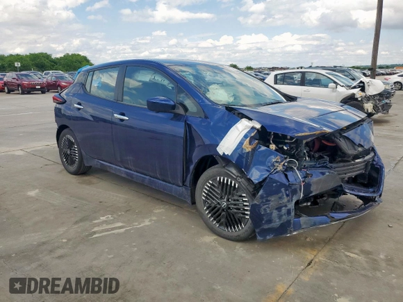 2025 Nissan LEAF SV Plus with VIN 1N4CZ1CV8SC561070, listed as a Copart auction lot 54385235 with 572 mi miles and Salvage Title. Bid and sale history available at carsss.com. Image 4.