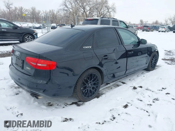 2014 Audi S4 Premium Plus with VIN WAUDGAFL2EA145267, listed as a IAAI auction lot 41127787 with 124,844 mi miles. Bid and sale history available at carsss.com. Image 4.