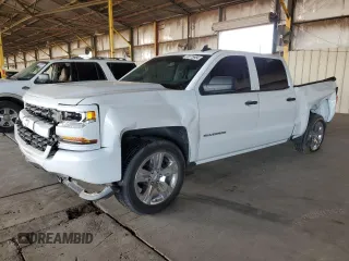 2018 Chevrolet Silverado 1500 Custom with VIN 3GCPCPEH4JG383662, listed as a Copart auction lot 79775984 with 147,850 mi miles and Salvage Title. Bid and sale history available at DreamBid. Image 1.