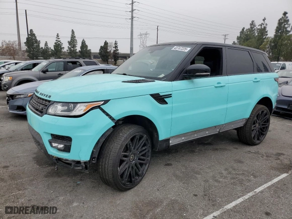 2016 Land Rover Range Rover Sport V6 HSE with VIN SALWR2PF1GA592432, listed as a Copart auction lot 43747225 with NaN miles and Salvage Title. Bid and sale history available at carsss.com. Image 1.