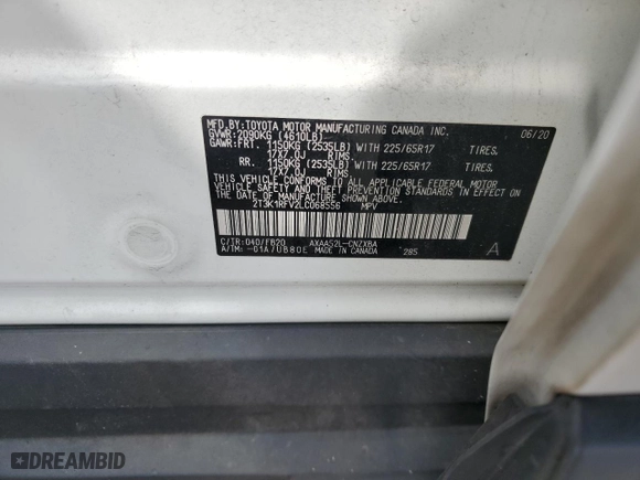2020 Toyota RAV4 LE with VIN 2T3K1RFV2LC068556, listed as a Copart auction lot 49123785 with 69,315 mi miles and Salvage Title. Bid and sale history available at carsss.com. Image 14.