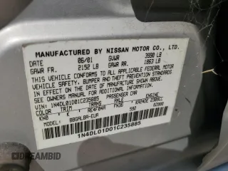 2001 Nissan Altima GXE with VIN 1N4DL01D01C235885, listed as a Copart auction lot 72477444 with 0 mi miles and Salvage Title. Bid and sale history available at carsss.com. Image 14.