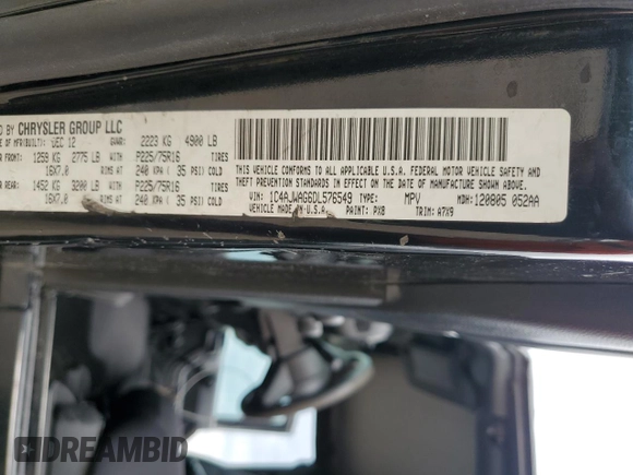 2013 Jeep Wrangler Sport with VIN 1C4AJWAG6DL576549, listed as a Copart auction lot 59888965 with 164,314 mi miles and Salvage title. Bid and sale history available at DreamBid. Image 13.