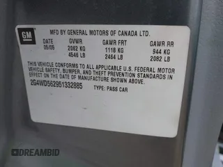 2005 Buick LaCrosse CXL z VIN 2G4WD562951332885, wystawiony jako IAAI lot #42080239 z przebiegiem 122 111 mil mil oraz . Historia ofert i sprzedaży dostępna na DreamBid. Obrazek 9.