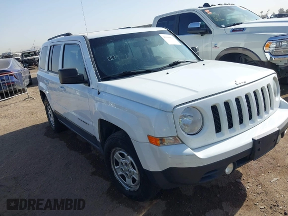 2014 Jeep Patriot Sport with VIN 1C4NJPBB4ED916030, listed as a IAAI auction lot 41690863 with 205,458 mi miles. Bid and sale history available at carsss.com. Image 1.