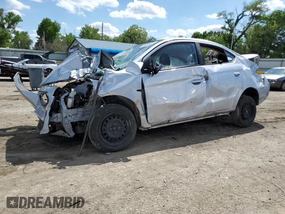 2020 Mitsubishi Mirage ES z VIN ML32F3FJ1LHF06232, wystawiony jako Copart lot #55280225 z przebiegiem Nie podano mil oraz Szkoda całkowita • Salvage title. Historia ofert i sprzedaży dostępna na DreamBid. Obrazek 1.