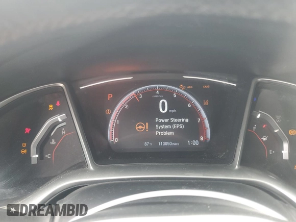 2019 Honda Civic Sport with VIN 2HGFC2F82KH520050, listed as a Copart auction lot 51368215 with 110,050 mi miles and Non Repairable. Bid and sale history available at DreamBid. Image 9.