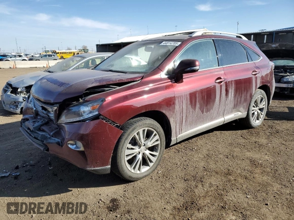 2014 Lexus RX 450h with VIN JTJBC1BAXE2454180, listed as a Copart auction lot 44814705 with 72,564 mi miles and Salvage title. Bid and sale history available at DreamBid. Image 1.