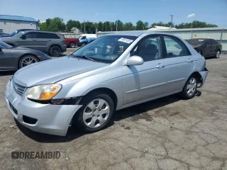 2007 Kia Spectra EX with VIN KNAFE121775457230, listed as a Copart auction lot 59097485 with 74,976 mi miles and Salvage title. Bid and sale history available at DreamBid. Image 1.