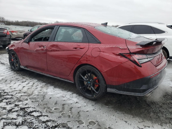 2025 Hyundai Elantra N with VIN KMHLW4DK7SU024981, listed as a Copart auction lot 44024035 with 584 mi miles and Salvage Title. Bid and sale history available at carsss.com. Image 2.