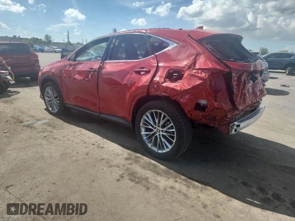 2025 Lexus NX 350h Luxury with VIN 2T2HKCEZ5SC032842, listed as a Copart auction lot 67185635 with 8,429 mi miles and Salvage title. Bid and sale history available at DreamBid. Image 2.