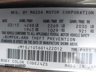 2016 Mazda Mazda6 i Sport with VIN JM1GJ1U56G1422012, listed as a IAAI auction lot 40693636 with 93,094 mi miles. Bid and sale history available at carsss.com. Image 9.