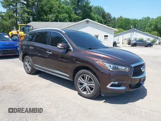 2019 Infiniti QX60 Luxe with VIN 5N1DL0MM0KC569160, listed as a IAAI auction lot 42580368 with Not provided miles and . Bid and sale history available at DreamBid. Image 1.