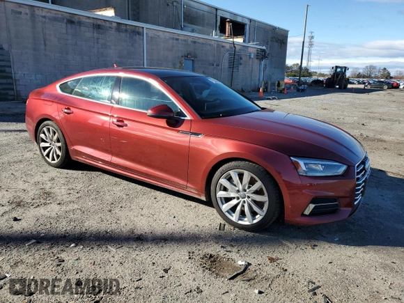2018 Audi A5 Sportback Premium Plus with VIN WAUBNCF51JA005232, listed as a Copart auction lot 37295694 with 96,134 mi miles. Bid and sale history available at carsss.com. Image 4.