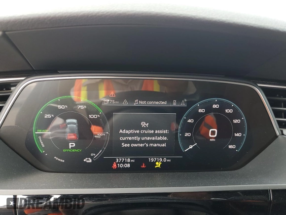 2019 Audi e-tron Premium Plus with VIN WA1LABGE3KB014614, listed as a Copart auction lot 60864165 with 37,718 mi miles and Salvage title. Bid and sale history available at DreamBid. Image 9.