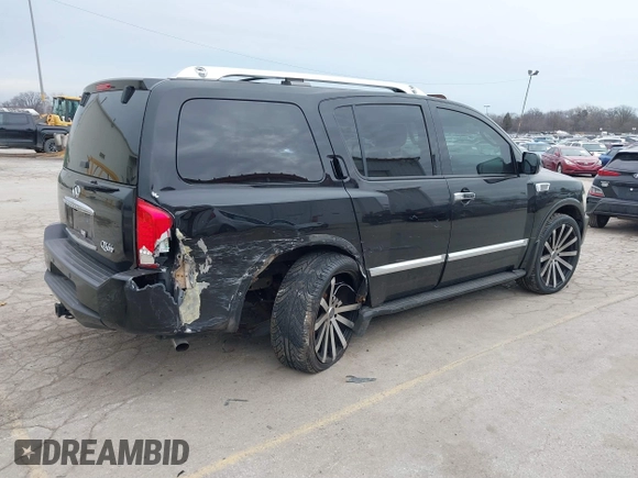 2009 Infiniti QX56 with VIN 5N3AA08C09N902599, listed as a IAAI auction lot 41502266 with 174,823 mi miles. Bid and sale history available at carsss.com. Image 4.