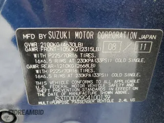 2012 Suzuki Grand Vitara Premium z VIN JS3TD0D29C4100139, wystawiony jako Copart lot #49163115 z przebiegiem 271 080 mil mil oraz Nie do naprawy. Historia ofert i sprzedaży dostępna na DreamBid. Obrazek 13.
