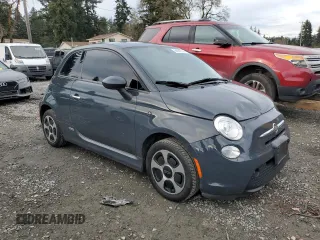2017 FIAT 500e with VIN 3C3CFFGE5HT580106, listed as a Copart auction lot 84987784 with 48,928 mi miles and Salvage Title. Bid and sale history available at carsss.com. Image 4.