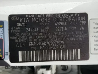 2016 Kia Optima Hybrid EX with VIN KNAGN4AD7G5097975, listed as a Copart auction lot 68545594 with 170,521 mi miles and Clean Title. Bid and sale history available at carsss.com. Image 12.