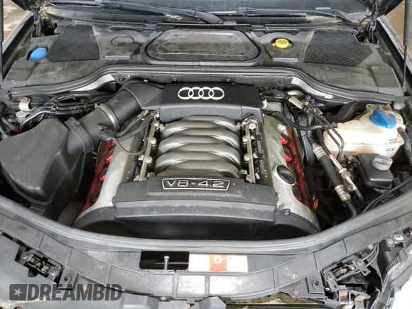 2004 Audi A8 with VIN WAUML44E04N024293, listed as a Copart auction lot 60246125 with 161,278 mi miles and Salvage title. Bid and sale history available at DreamBid. Image 11.