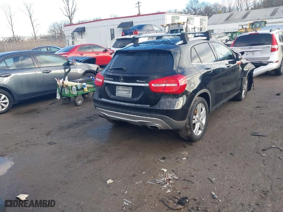 2016 Mercedes-Benz GLA with VIN WDCTG4GB7GJ250230, listed as a IAAI auction lot 41207093 with 125,277 mi miles. Bid and sale history available at carsss.com. Image 4.