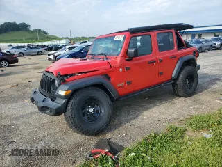 2018 Jeep Wrangler Unlimited Sport S с VIN 1C4HJXDG6JW165825, выставлен на аукционе Copart как лот 59548785 с пробегом Не указан миль и На запчасти • Non repairable. История ставок и продаж доступна на DreamBid. Изображение 1.