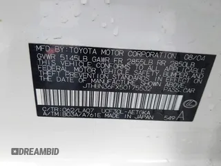 2005 Lexus LS 430 z VIN JTHBN36FX50175532, wystawiony jako IAAI lot #41925866 z przebiegiem 182 956 mil mil oraz . Historia ofert i sprzedaży dostępna na DreamBid. Obrazek 9.