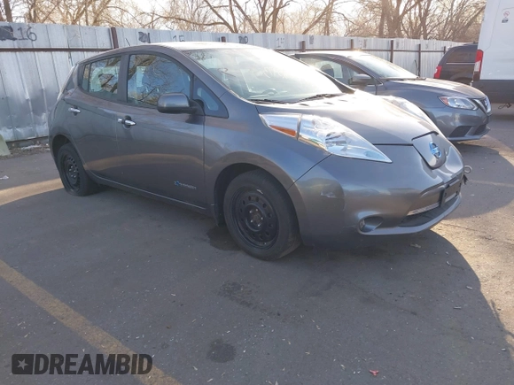 2015 Nissan LEAF SV with VIN 1N4AZ0CP8FC313734, listed as a IAAI auction lot 41613766 with 107,229 mi miles. Bid and sale history available at carsss.com. Image 1.