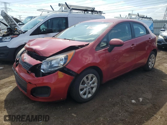 2013 Kia Rio LX with VIN KNADM5A36D6235563, listed as a Copart auction lot 52642405 with 126,034 mi miles and Salvage Title. Bid and sale history available at DreamBid. Image 1.
